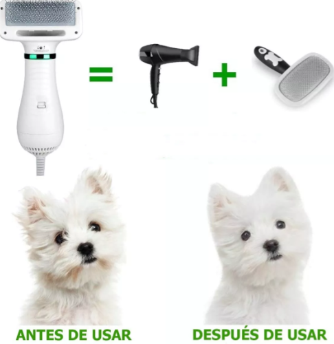 Cepillo y Secador de mascotas 2 en 1